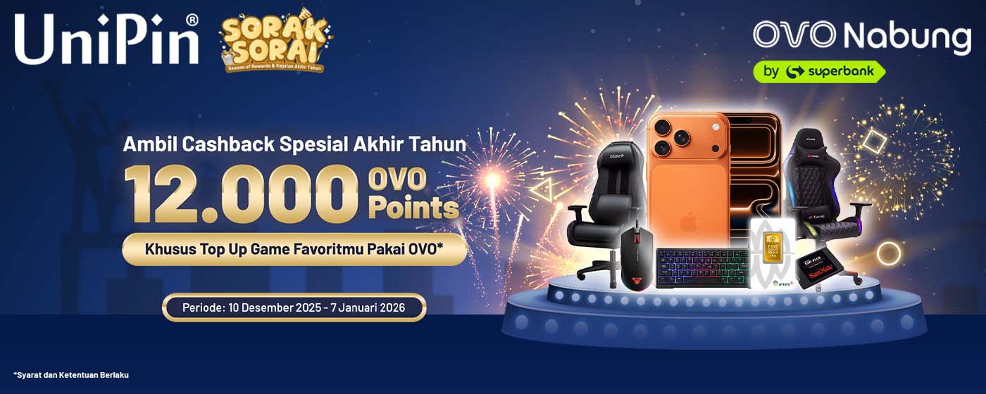 Main Game Akhir Tahun Makin Irit dengan Cashback 12.000 OVO Points!